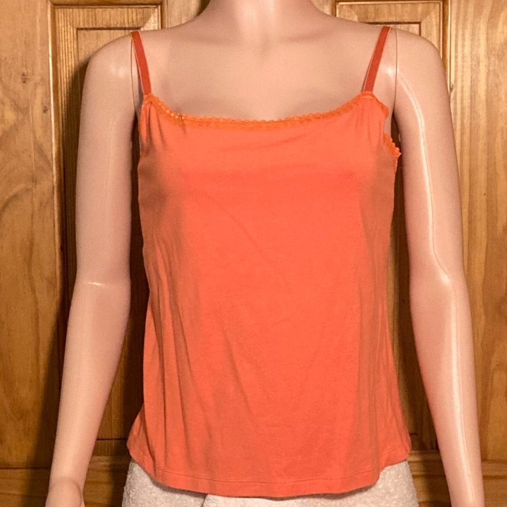 NWOT Vintage 90s Apostrophe Stretch Camisole Halter Top Orange Size XL